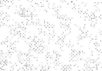 Grunge Texture on White Background, Black Abstract Rough Vector, Halftone Dotted Design