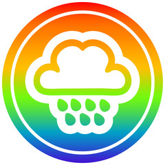 rain cloud circular in rainbow spectrum