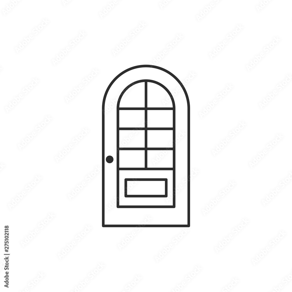 Aufkleber a door icon template black color editable. a door symbol style vector sign isolated on white backgro