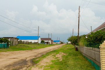 Fototapeta na wymiar street in the Russian village
