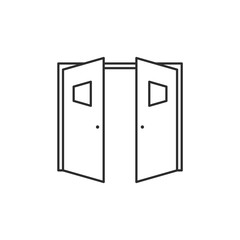 A door icon template black color editable. A door symbol style vector sign isolated on white background. Simple logo vector illustration for graphic and web design.