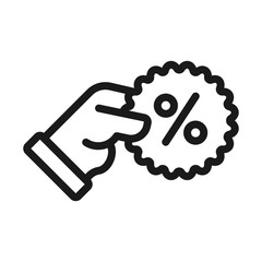 discount, sale - minimal line web icon. simple vector illustration. concept for infographic, website or app.