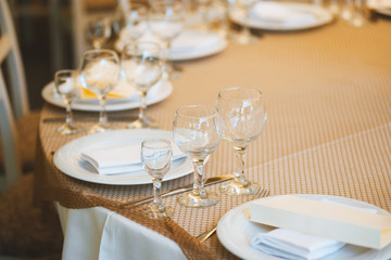 Photo of wedding dishes ready for ceremony