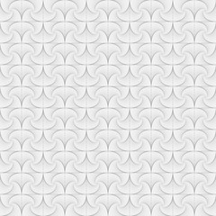 Black and white abstract seamless vector pattern. Background with futuristic wave or shape.