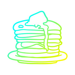 cold gradient line drawing stack of pancakes