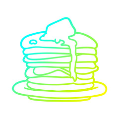cold gradient line drawing stack of pancakes
