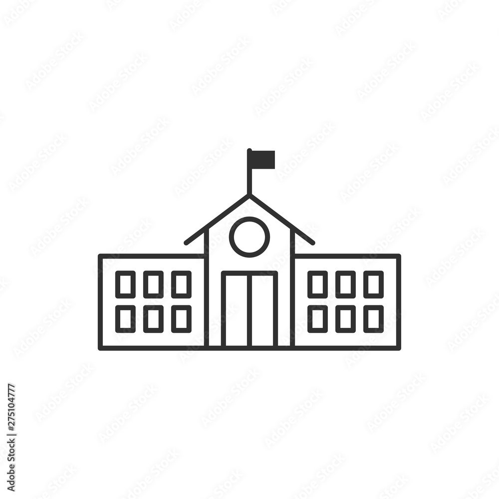 Aufkleber school building icon template black color editable. school building symbol style vector sign isolate