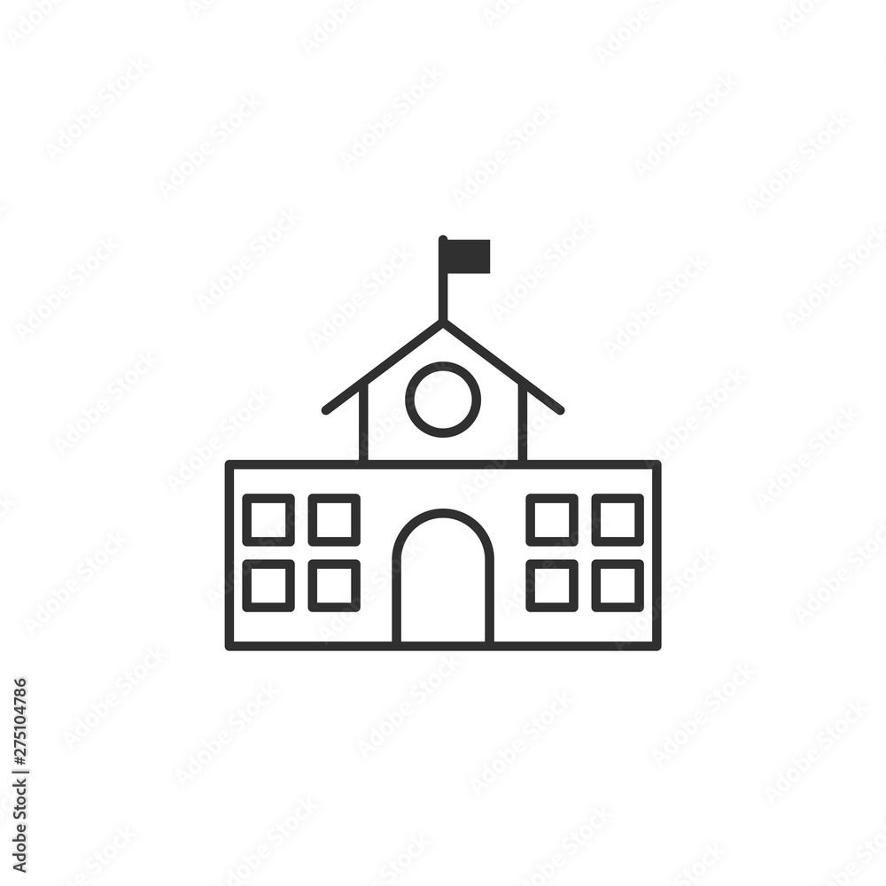 Aufkleber school building icon template black color editable. school building symbol style vector sign isolate
