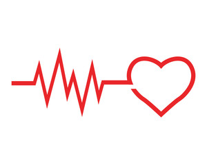 Heart pulse cardiogram. Beautiful healthcare love.
