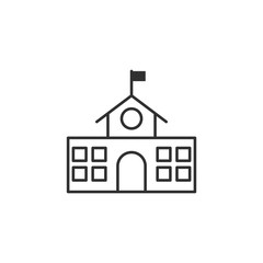 School Building icon template black color editable. School Building symbol style vector sign isolated on white background. Simple logo vector illustration for graphic and web design.