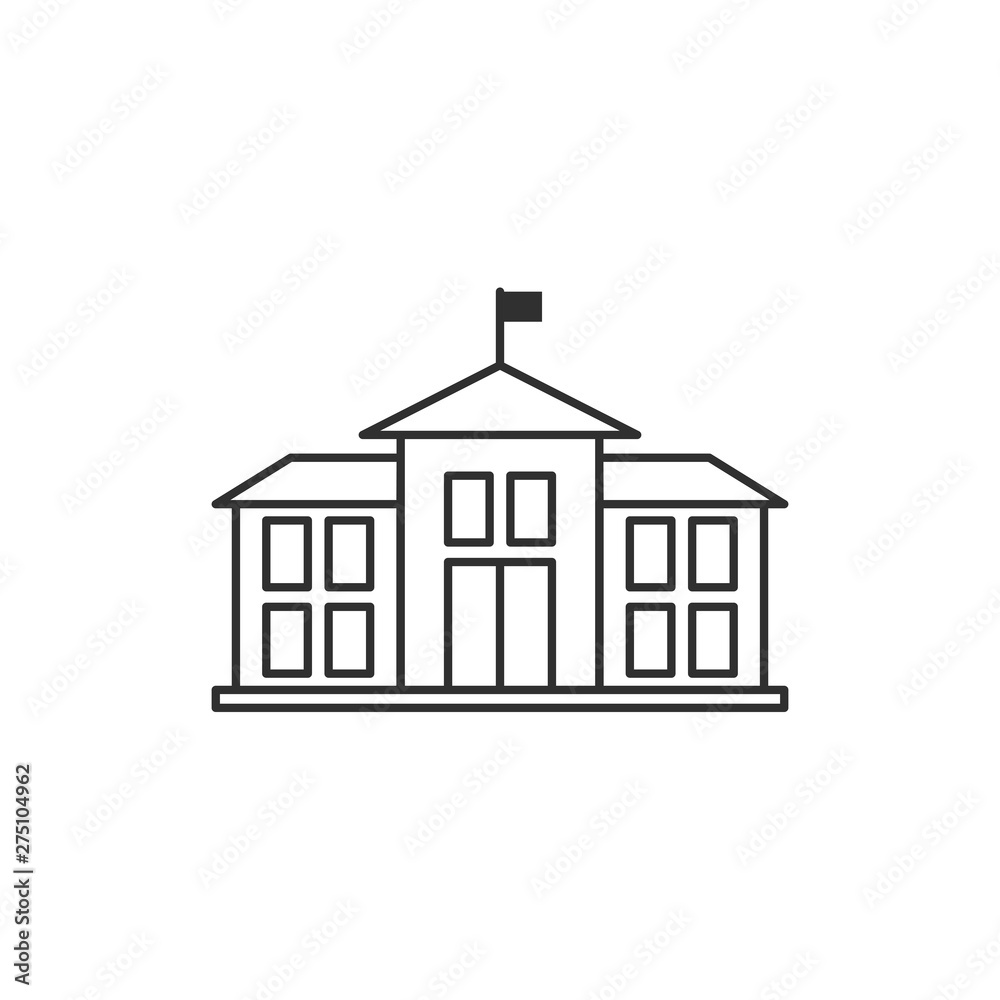 Aufkleber school building icon template black color editable. school building symbol style vector sign isolate