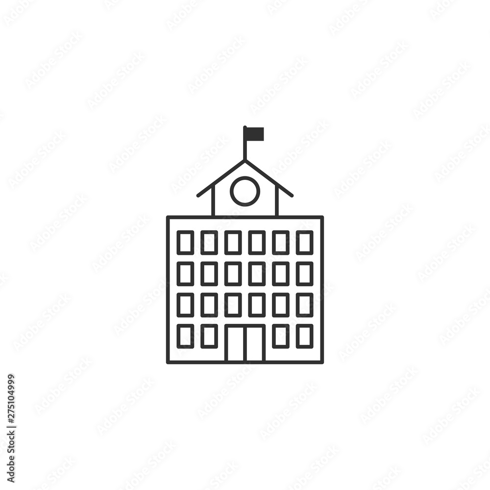 Aufkleber school building icon template black color editable. school building symbol style vector sign isolate