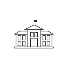 School Building icon template black color editable. School Building symbol style vector sign isolated on white background. Simple logo vector illustration for graphic and web design.