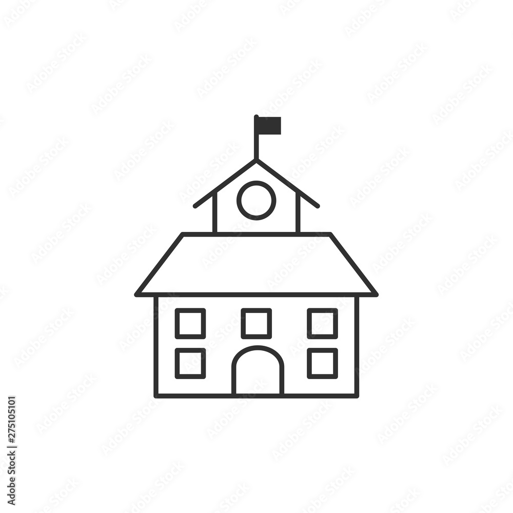 Aufkleber school building icon template black color editable. school building symbol style vector sign isolate