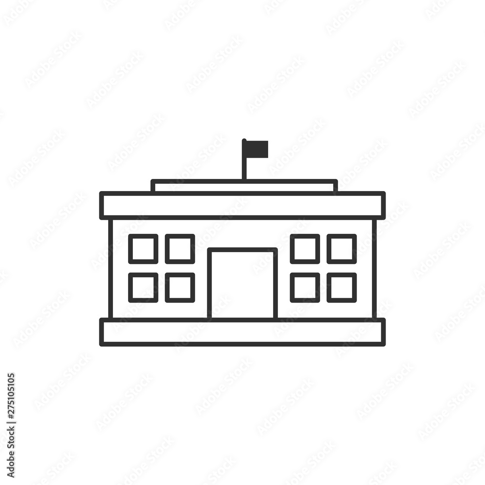 Poster School Building icon template black color editable. School Building symbol style vector sign isolated on white background. Simple logo vector illustration for graphic and web design.