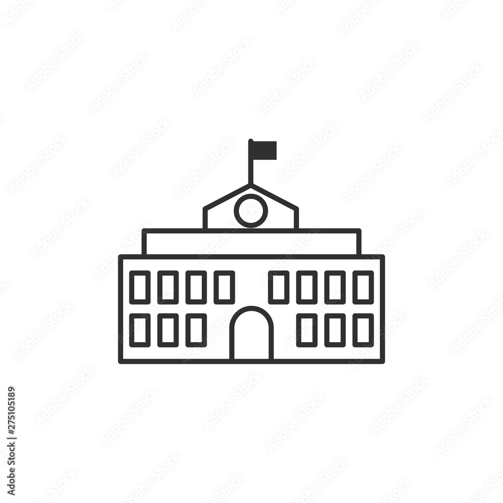 Leinwandbilder school building icon template black color editable. school building symbol style vector sign isolate