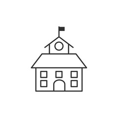 School Building icon template black color editable. School Building symbol style vector sign isolated on white background. Simple logo vector illustration for graphic and web design.