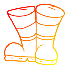 warm gradient line drawing wellington boots cartoon