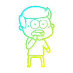 Obraz premium cold gradient line drawing cartoon shocked man