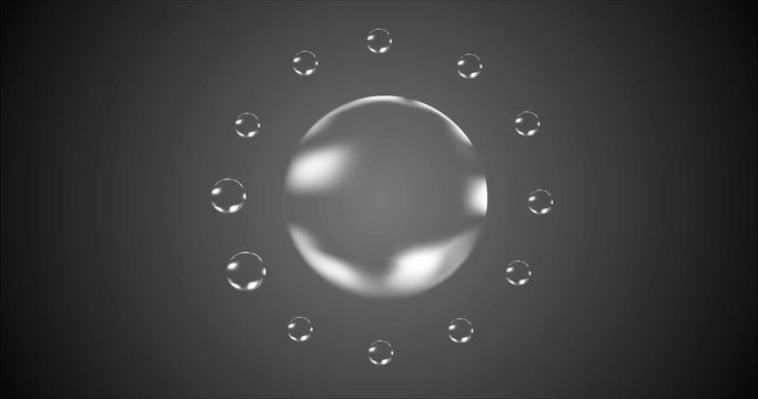 Air bubble balls Rolling in front of darkness background scene. suitable for download icon in user interface design to software development.