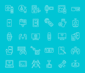 Set of Line Icons of Modern Gadgets