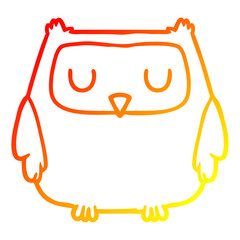 warm gradient line drawing cartoon owl