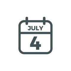 Modern Fourth Of July United States Independence Day Celebration Flag Calendar Icon Blue and Red Grey Color For Personal and all Business Company with High end Look