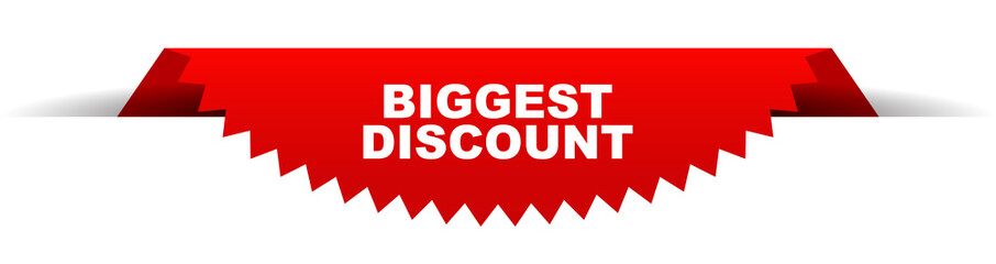red vector banner biggest discount