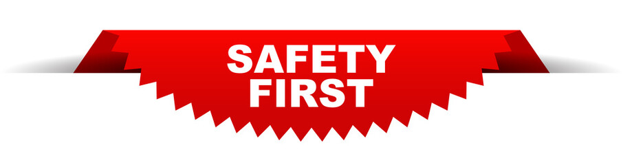 red vector banner safety first