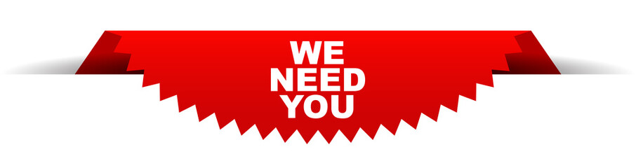 red vector banner we need you