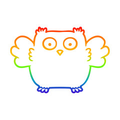 rainbow gradient line drawing cute cartoon owl