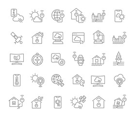 Set Vector Line Icons of Natural Technology