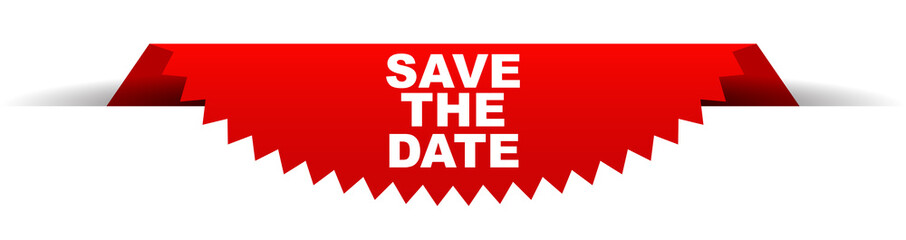 red vector banner save the date