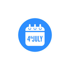 Modern Fourth Of July United States Independence Day Celebration Flag Calendar Icon Blue and Red Grey Color For Personal and all Business Company with High end Look