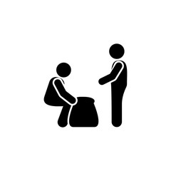 Help, volunteer, two man icon. Element of volunteer pictogram icon