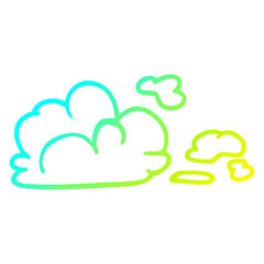cold gradient line drawing cartoon storm cloud