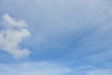 Blue sky white cloud white background. Beautiful sky and clouds in the afternoon.