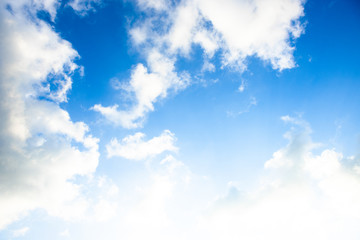 Blue sky white cloud white background. Beautiful sky and clouds in the afternoon.