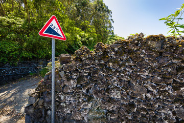 Steep ascents are common on the island. Sao Miguel island, Azores archipelago