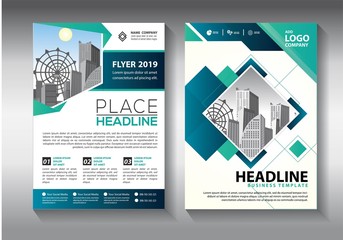 Brochure design, cover modern layout, annual report, poster, flyer in A4 with colorful triangles, geometric shapes for tech, science, market with light background