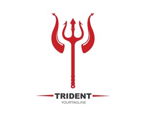 Trident and horn Logo Template vector icon illustration
