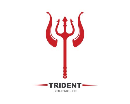 Trident and horn Logo Template vector icon illustration