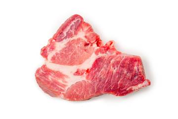 Raw pork isolated on white background.