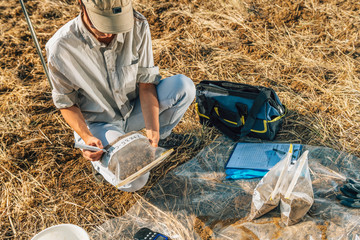 Organic Soil Certification Inspector Marking Samples