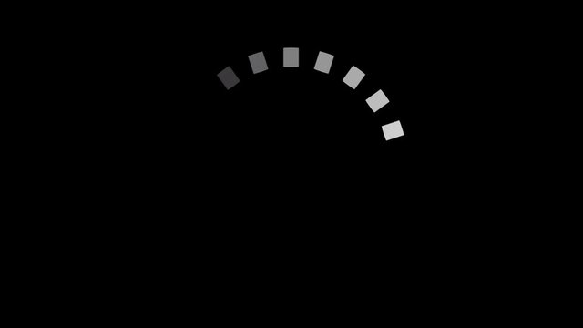 Loading circle animation on black background with alpha channel. 4K video