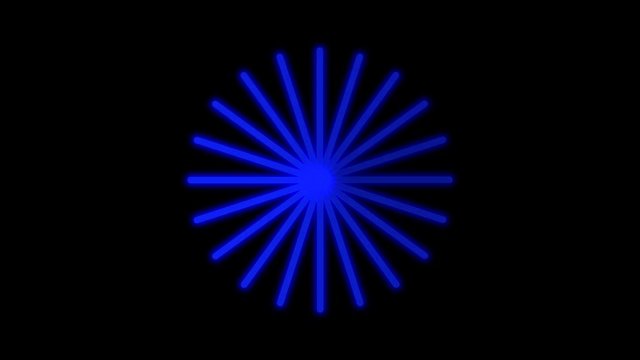 Blue Loading circle animation on black background with alpha channel. 4K video