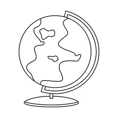Outline globe icon. Planet concept. Earth symbol.