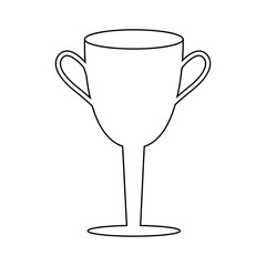 Outline championship winner symbol. Winner cup icon.