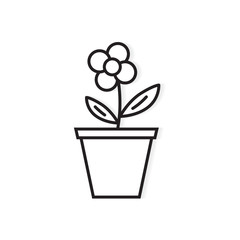 flower in a pot icon- vector illustration