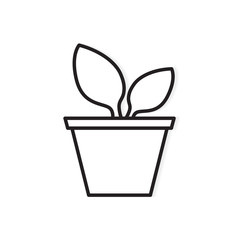 flower in a pot icon- vector illustration